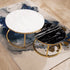 The Umami Nesting Coffee Table Set of 2 - Gold (Stainless Steel ) (Black & White Stone Combo)